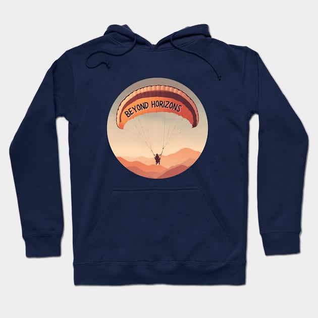 Circle Illustration - Paragliding Beyond Horizon Hoodie by Tecnofa